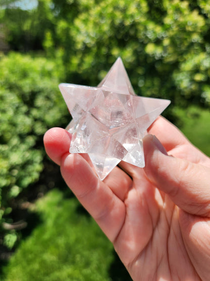 Clear Quartz Crystal Merkabah, Energy Work, Sacred Geometry, Merkaba, Star