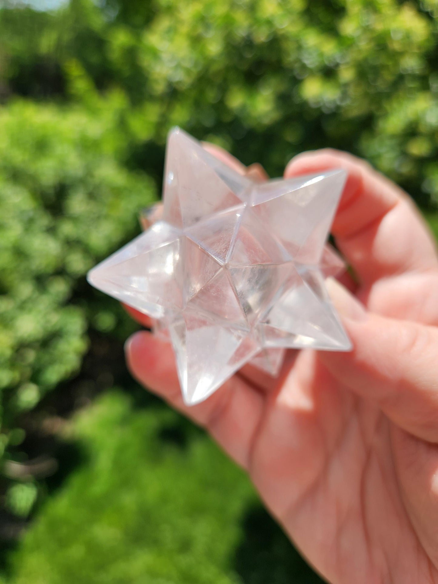 Clear Quartz Crystal Merkabah, Energy Work, Sacred Geometry, Merkaba, Star
