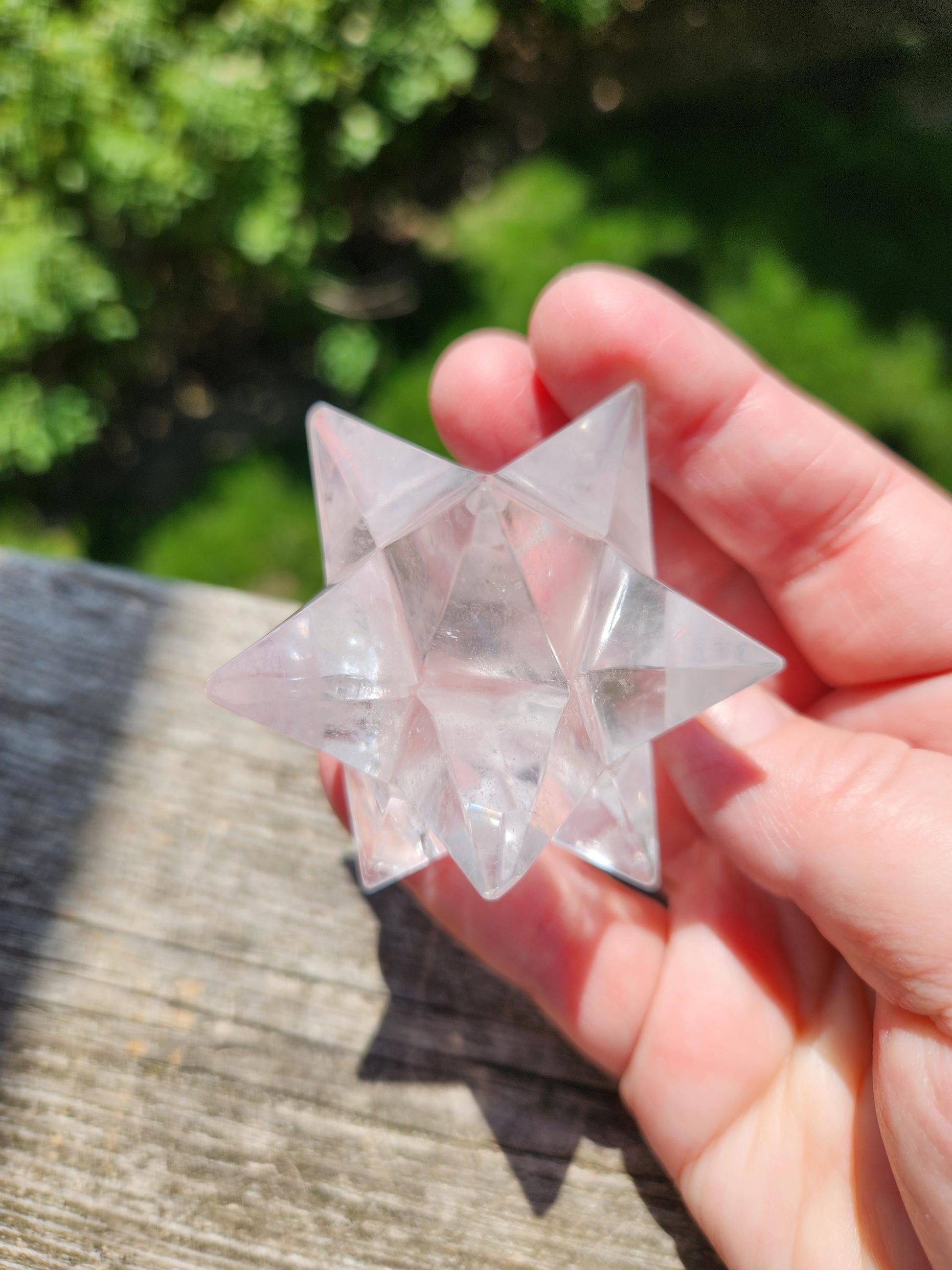 Clear Quartz Crystal Merkabah, Energy Work, Sacred Geometry, Merkaba, Star