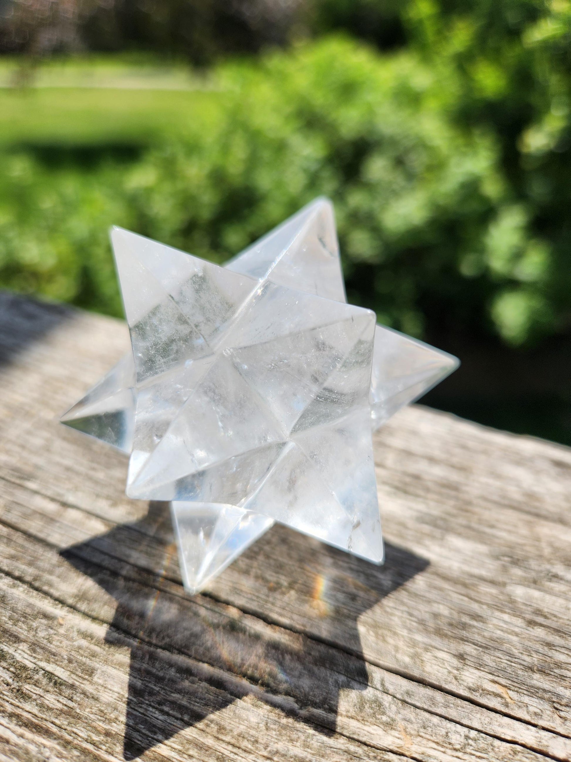 Clear Quartz Crystal Merkabah, Energy Work, Sacred Geometry, Merkaba, Star
