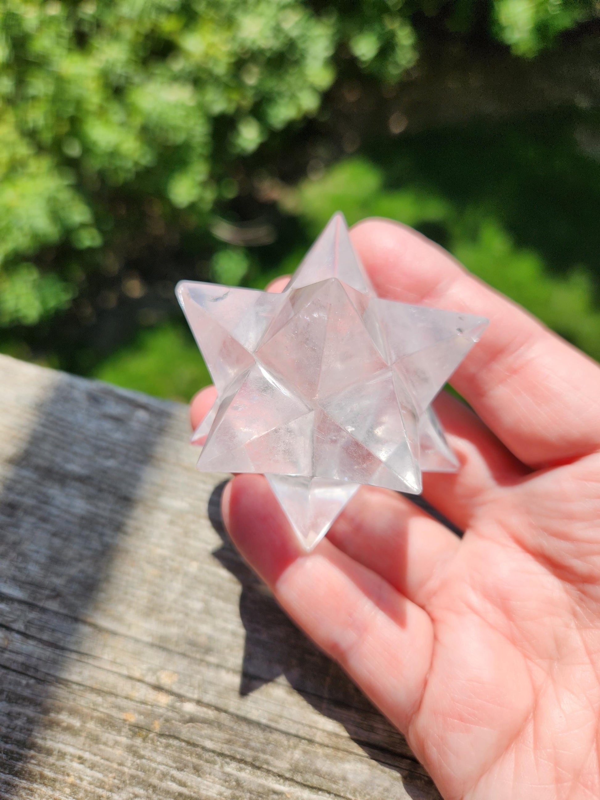 Clear Quartz Crystal Merkabah, Energy Work, Sacred Geometry, Merkaba, Star