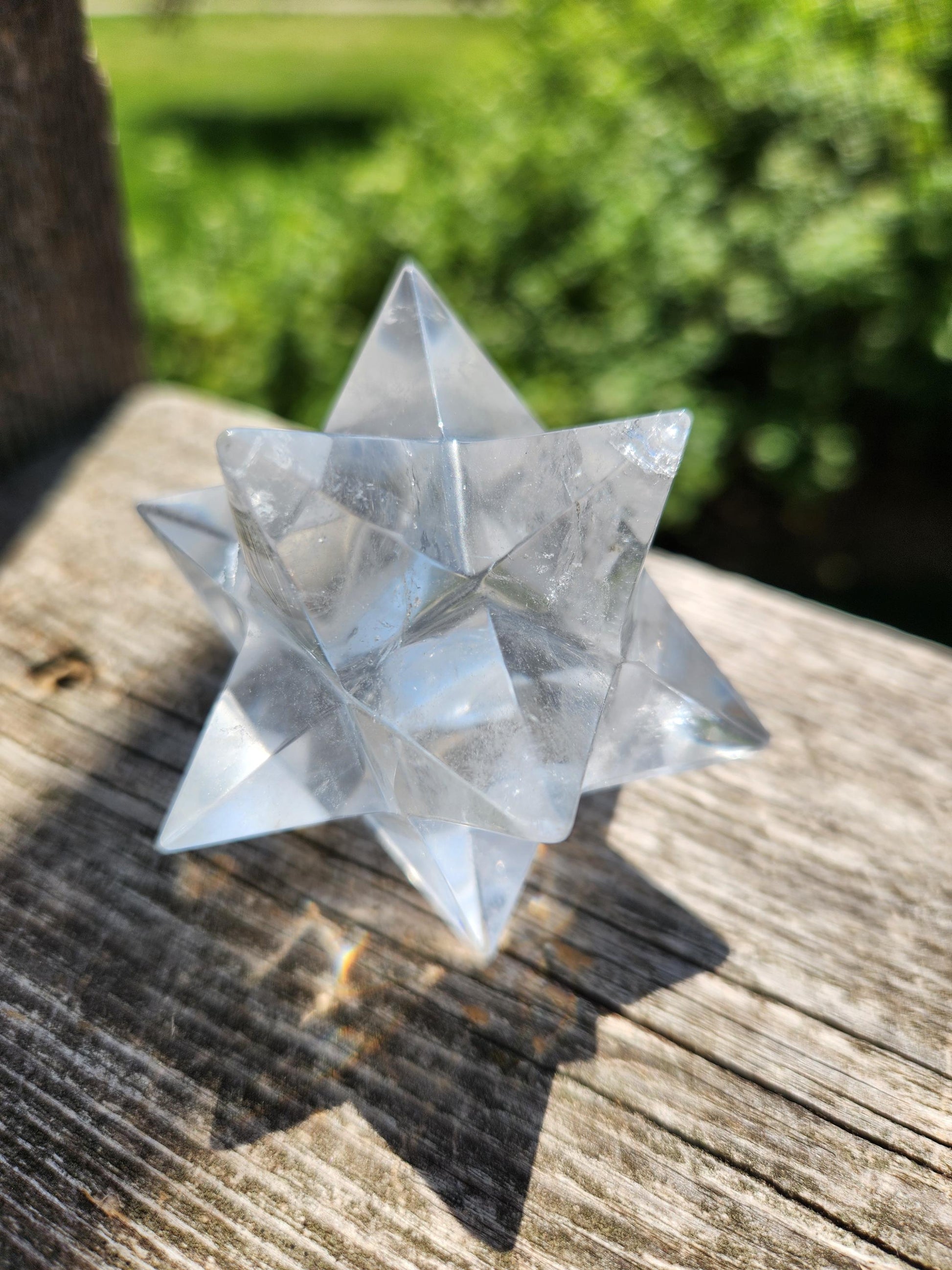 Clear Quartz Crystal Merkabah, Energy Work, Sacred Geometry, Merkaba, Star