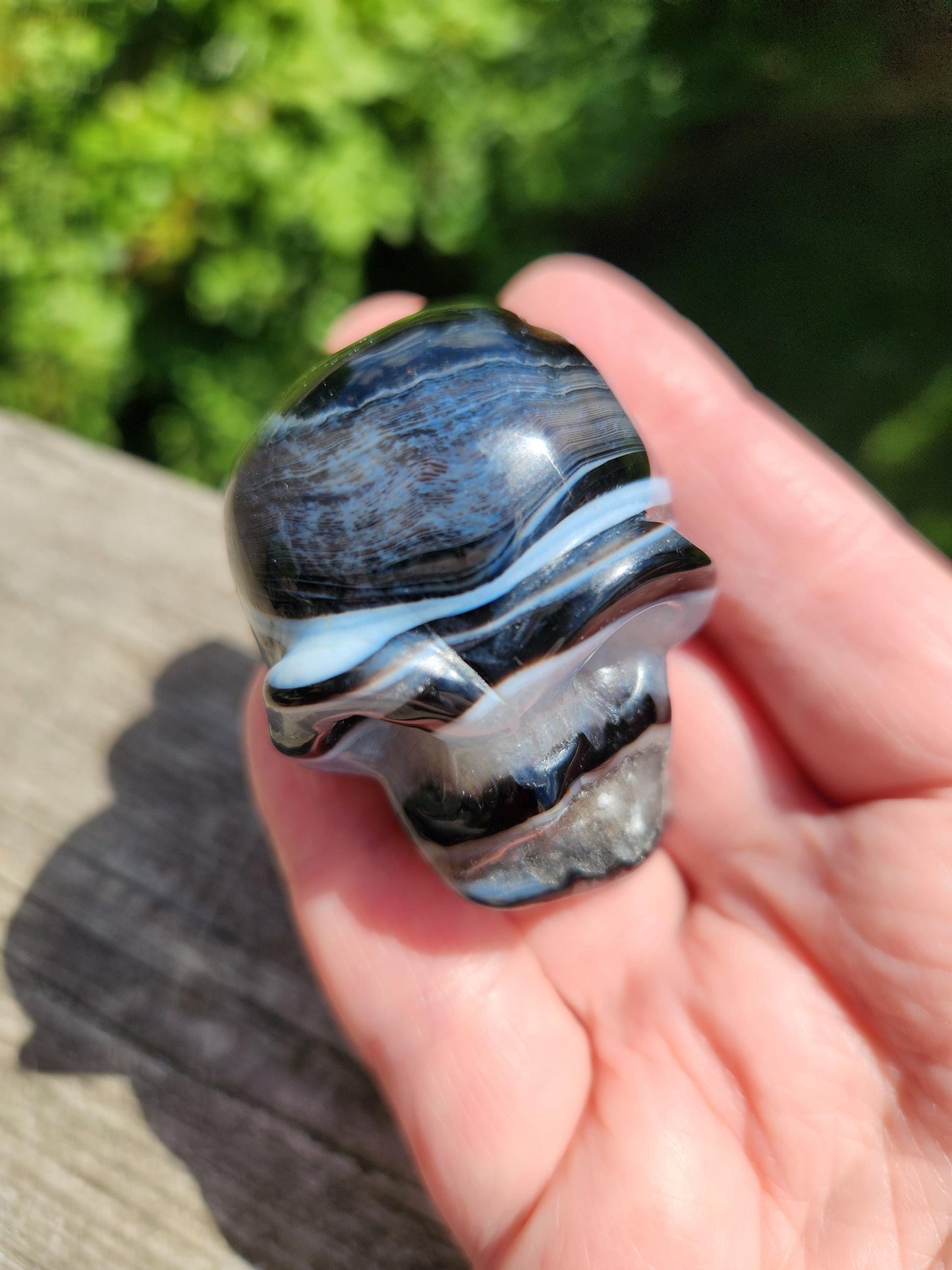 Black Onyx Skull: Hand Carved Agate Crystal, AAA Grade