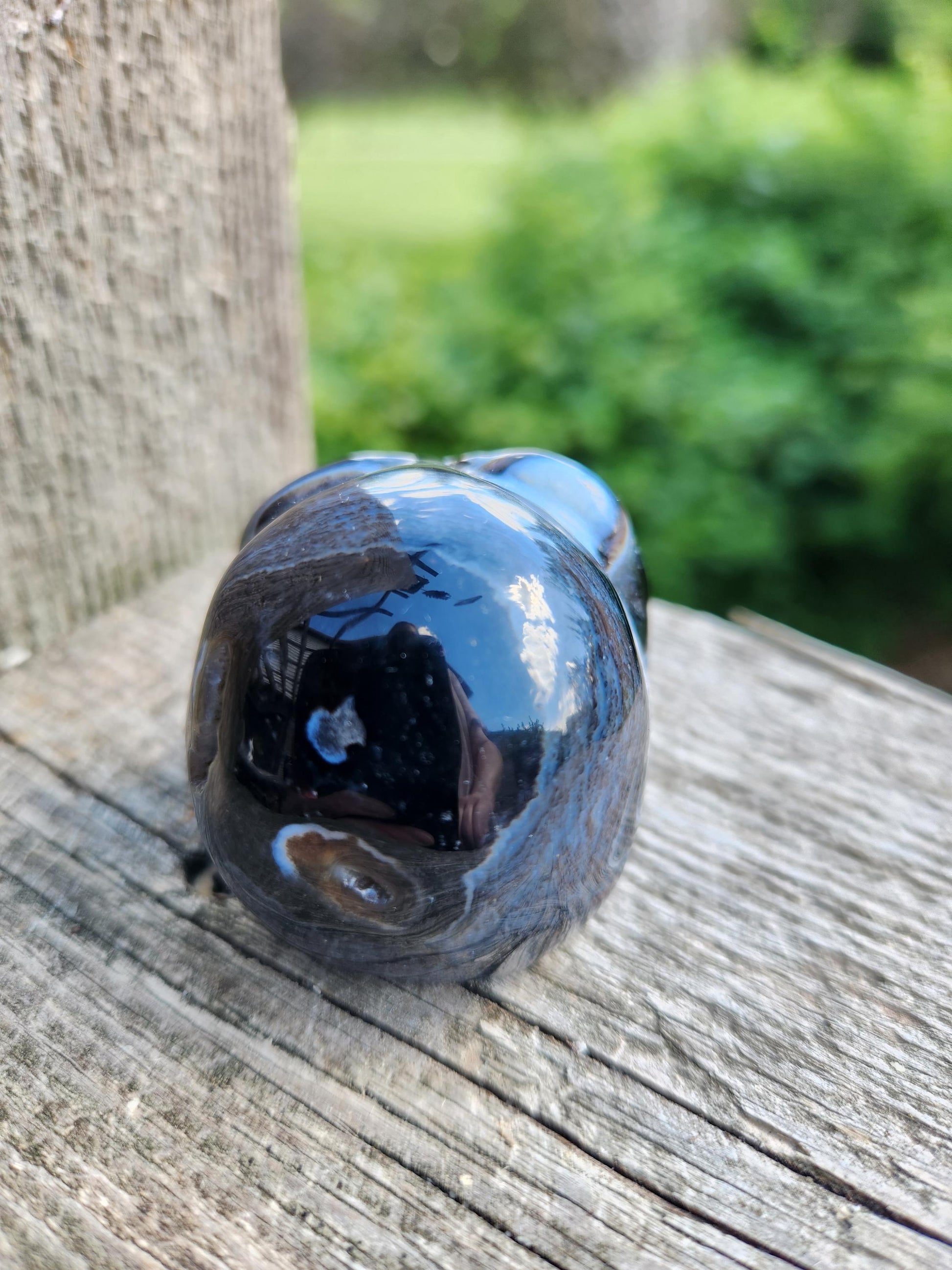 Black Onyx Skull: Hand Carved Agate Crystal, AAA Grade