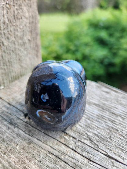 Black Onyx Skull: Hand Carved Agate Crystal, AAA Grade