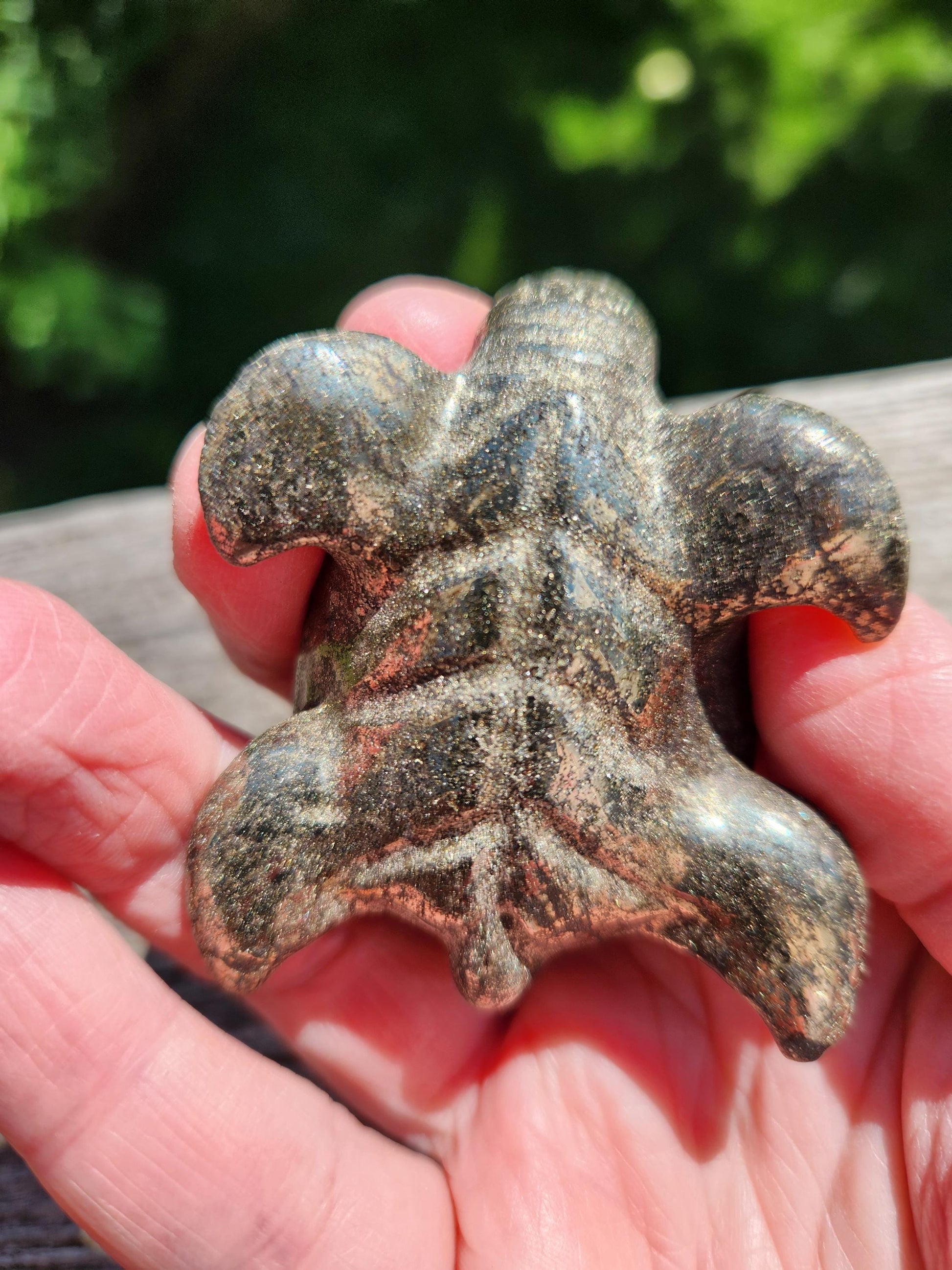 Pyrite Turtle Crystal Carving
