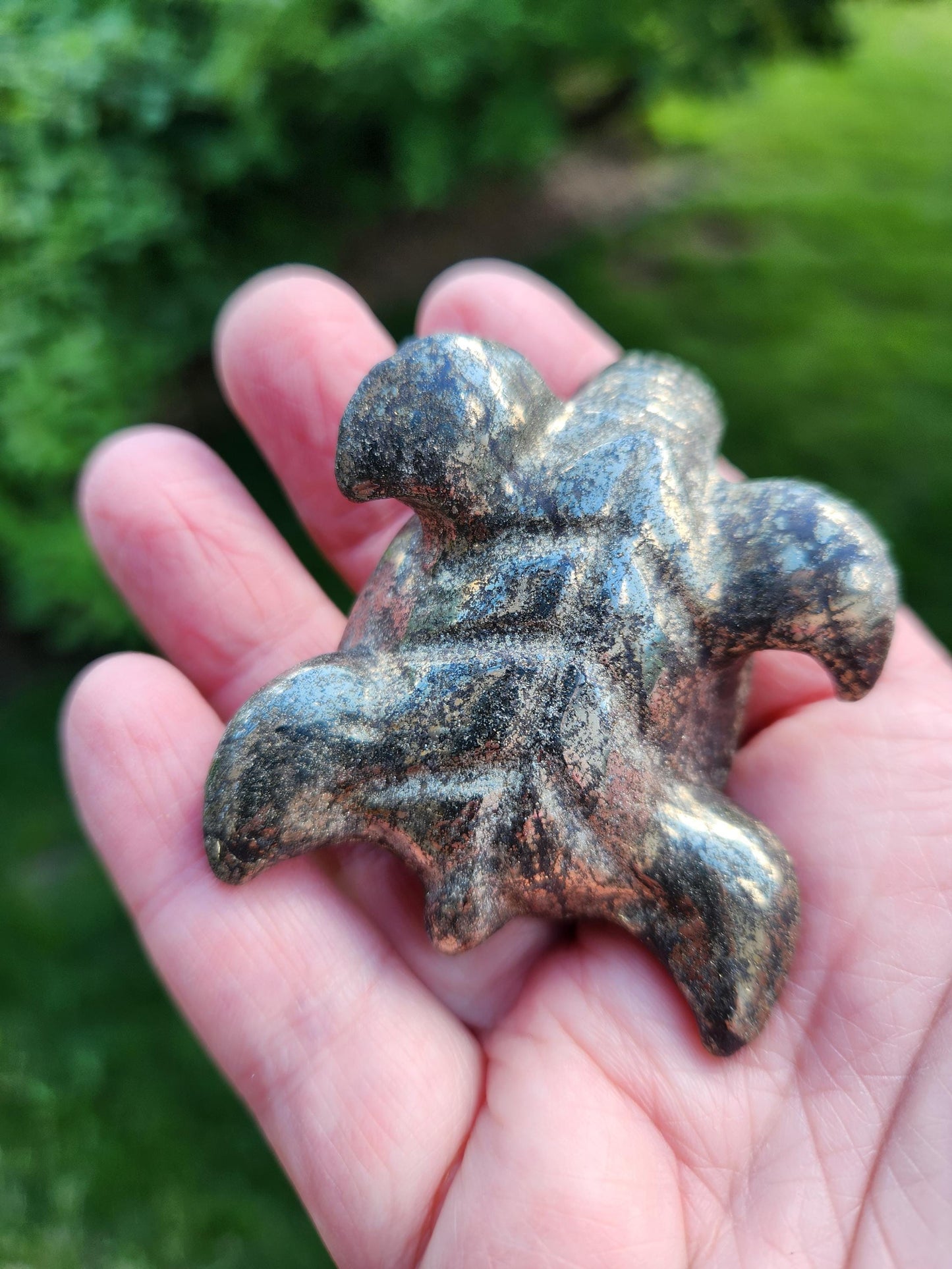Pyrite Turtle Crystal Carving