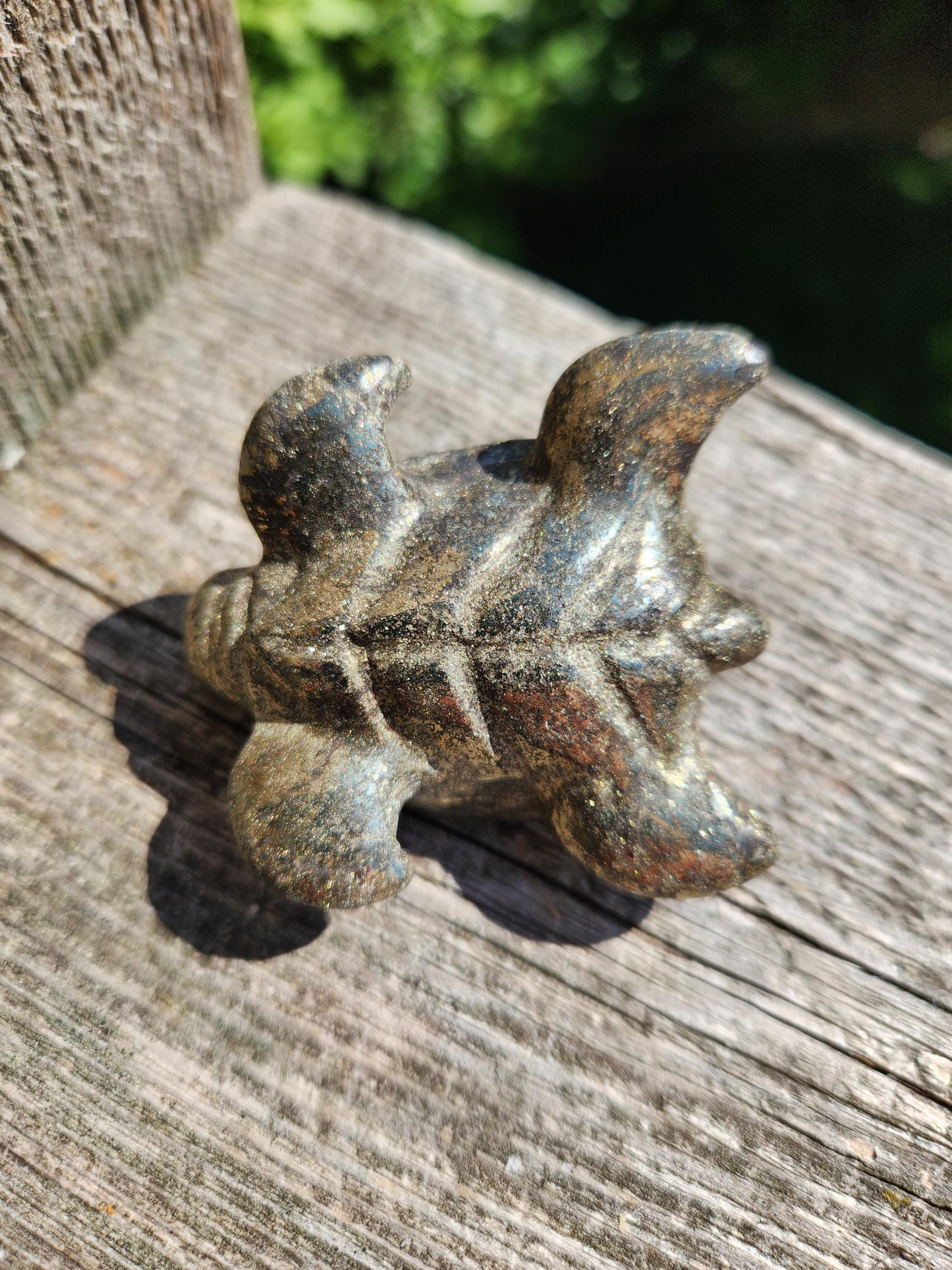 Pyrite Turtle Crystal Carving