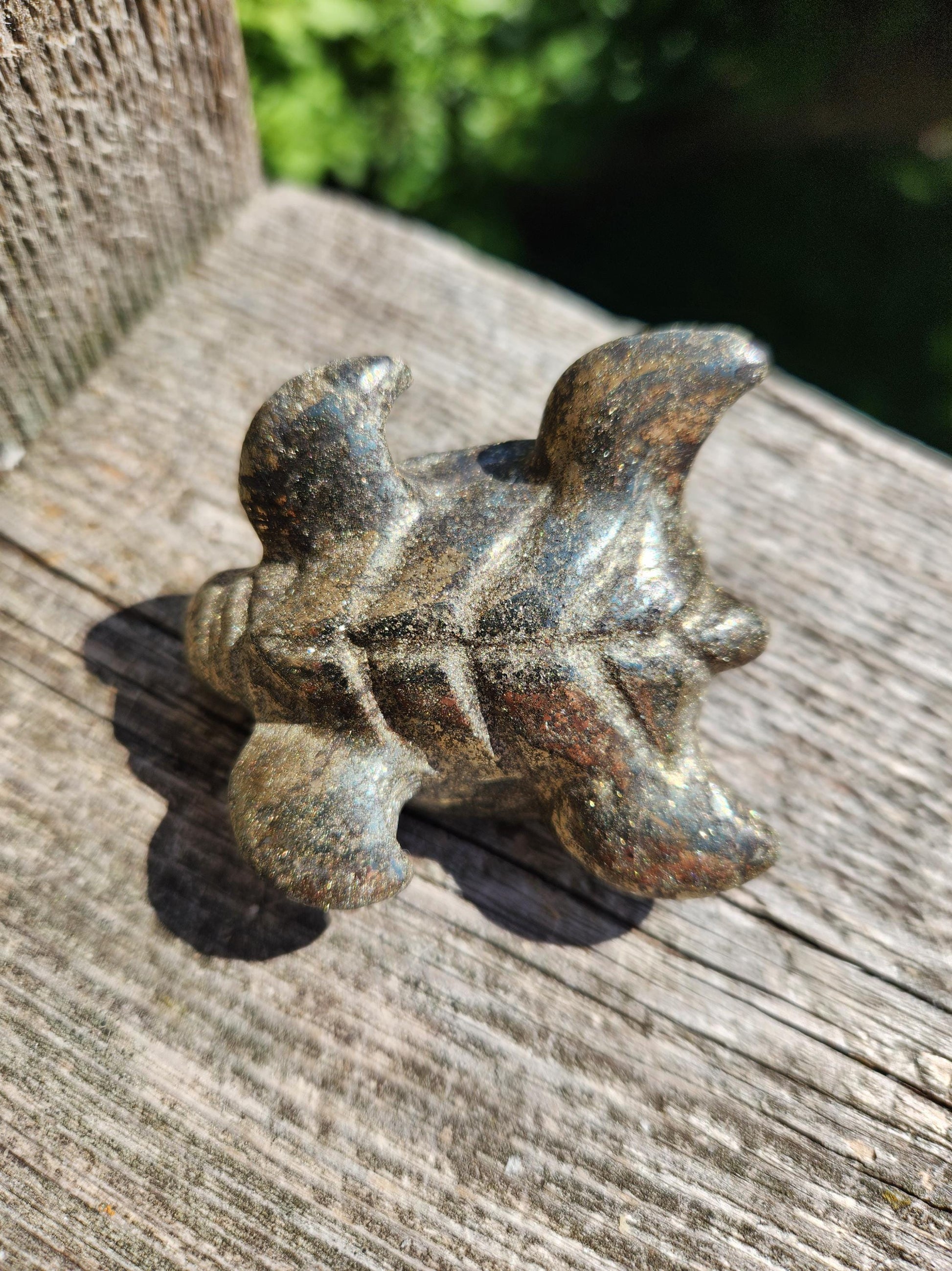 Pyrite Turtle Crystal Carving