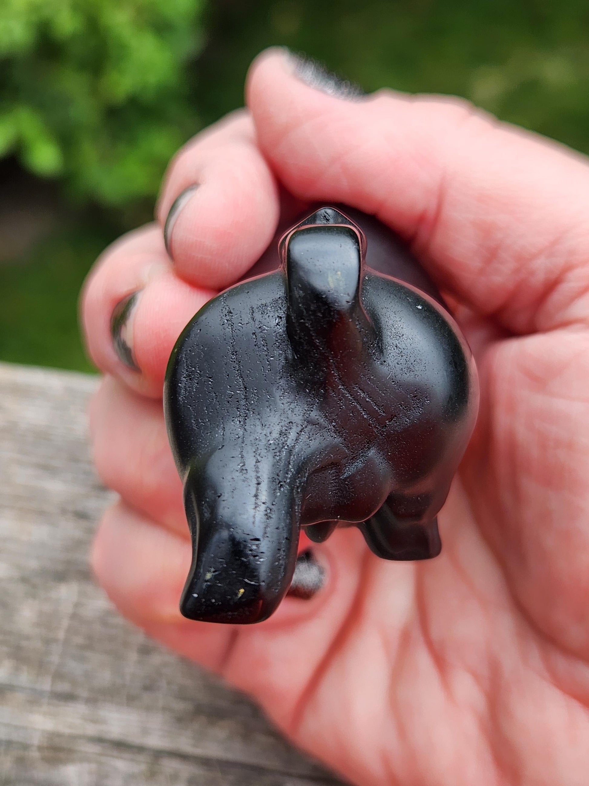 Black Obsidian Crystal Charging Bull, Taurus, Ox