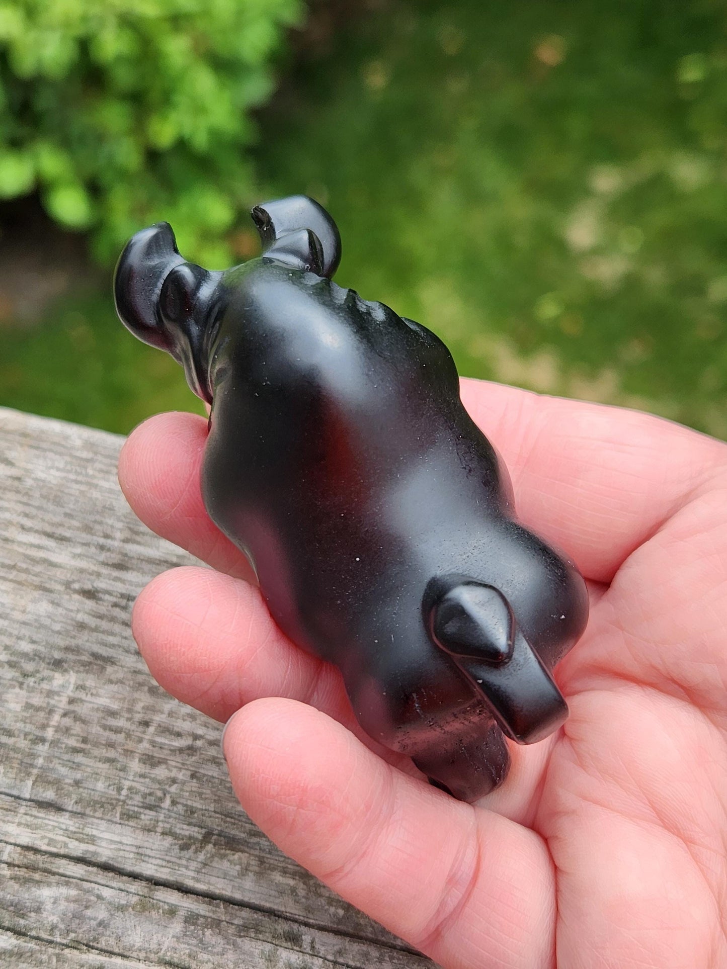 Black Obsidian Crystal Charging Bull, Taurus, Ox