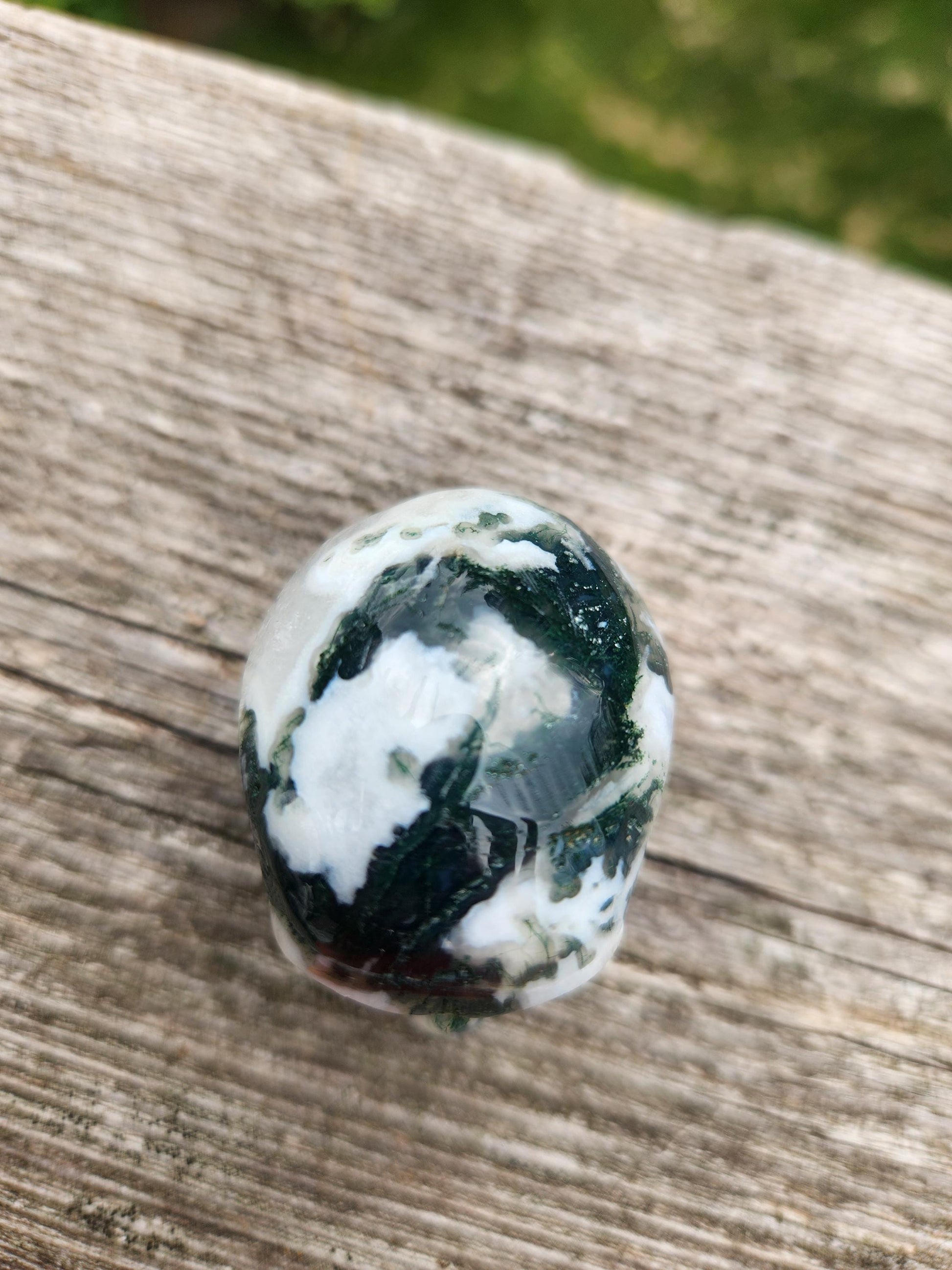 Moss Agate Clear Quartz Small Crystal Skull