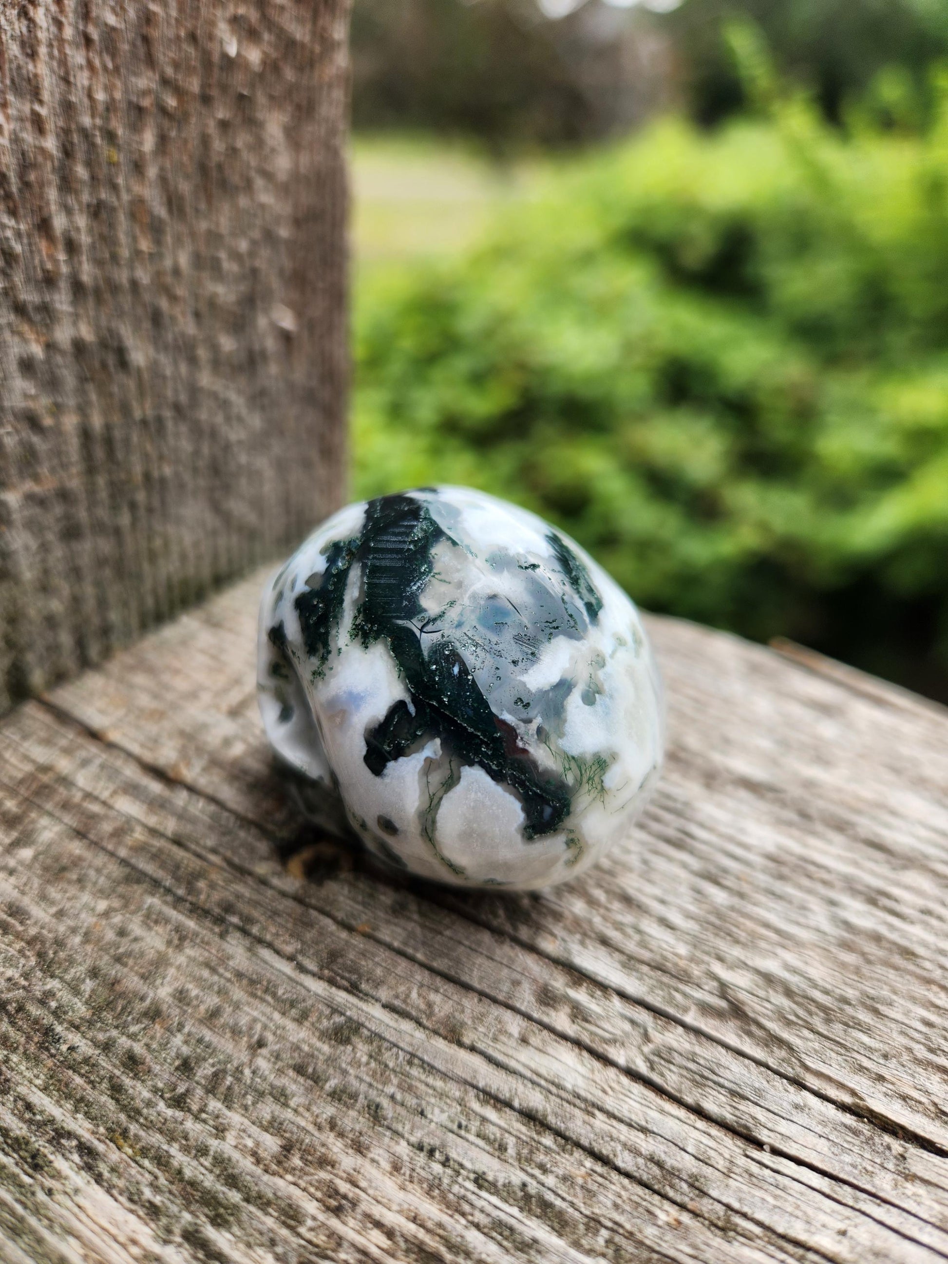 Moss Agate Clear Quartz Small Crystal Skull