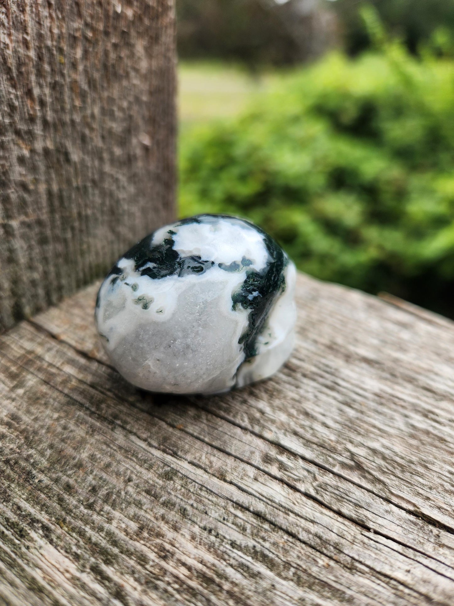 Moss Agate Clear Quartz Small Crystal Skull