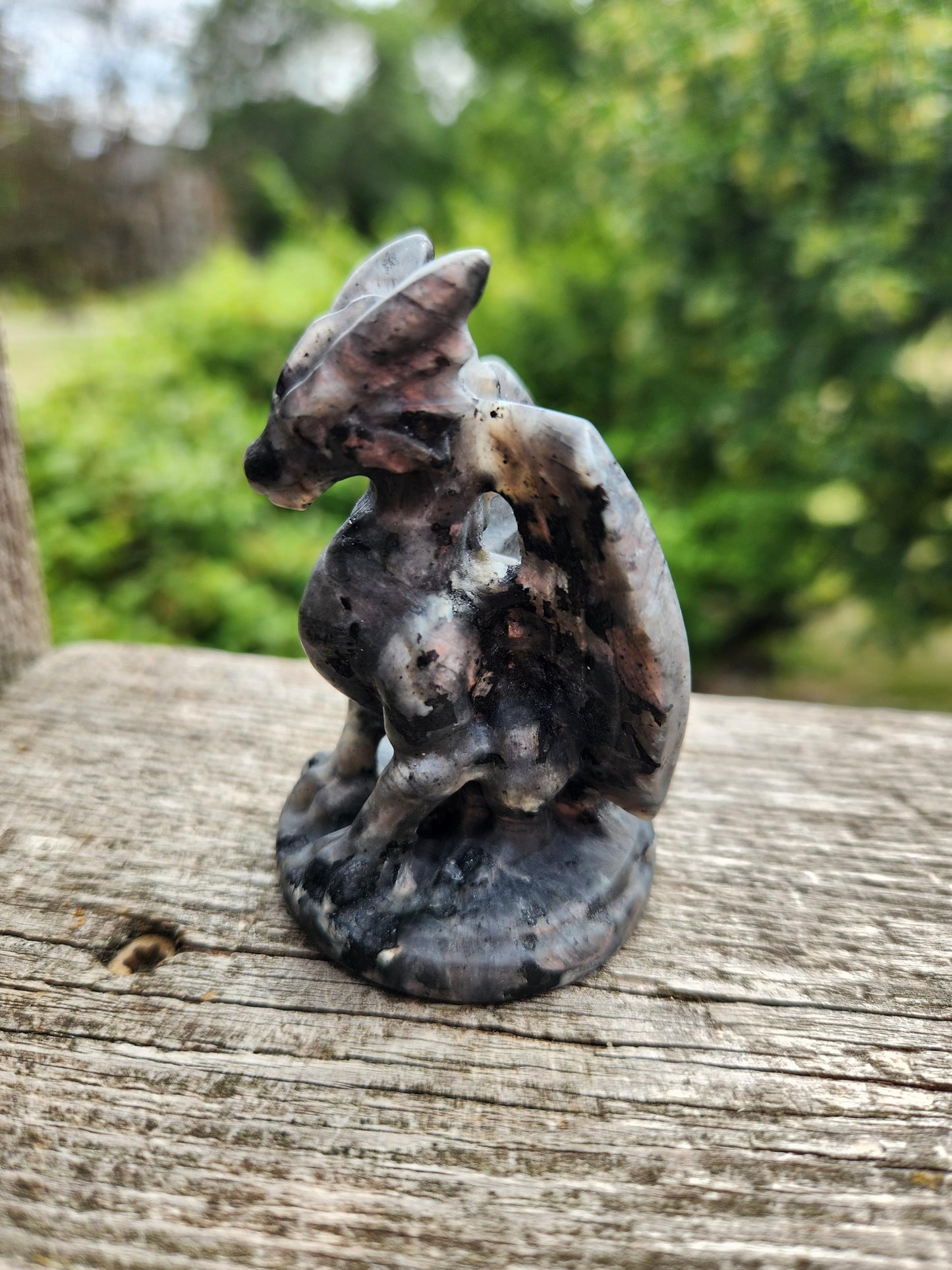 Larvakite Crystal Dragon Carving - DnD, Decor