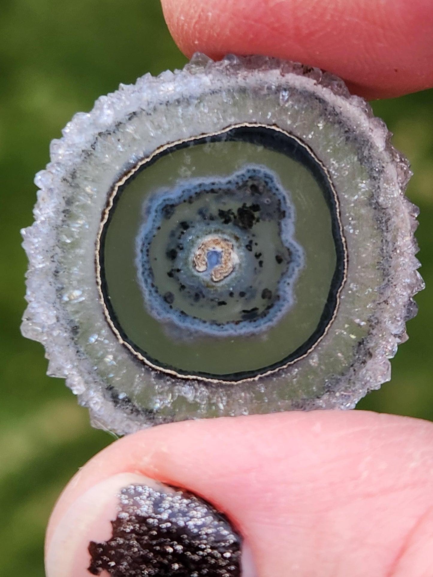 Light Purple Amethyst Slice Crystal Specimen with Stand, Small