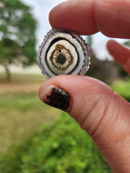 Light Purple Amethyst Slice Crystal Specimen with Stand, Small