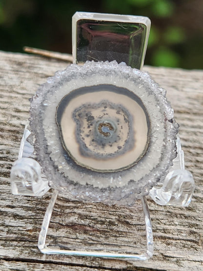 Light Purple Amethyst Slice Crystal Specimen with Stand, Small