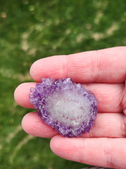 Purple Amethyst Slice Crystal Specimen with Stand, Medium
