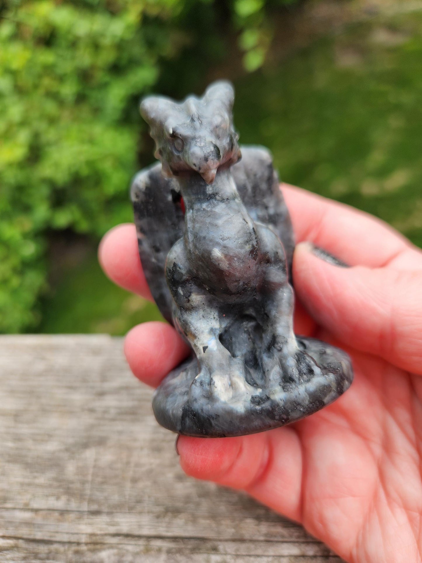 Larvakite Crystal Dragon Carving - DnD, Decor