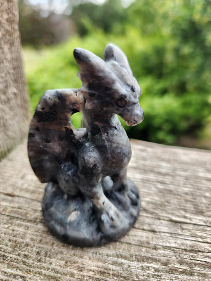 Larvakite Crystal Dragon Carving - DnD, Decor