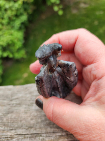 Larvakite Crystal Dragon Carving - DnD, Decor