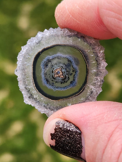 Light Purple Amethyst Slice Crystal Specimen with Stand, Small