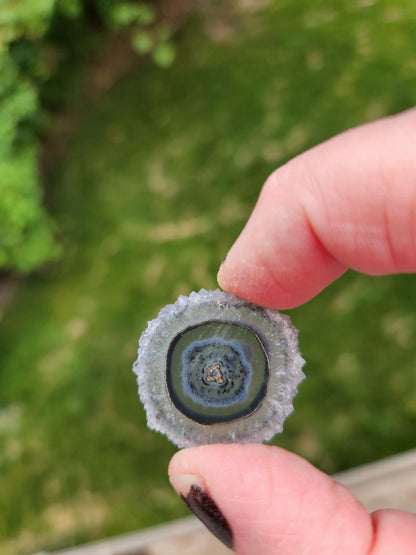 Light Purple Amethyst Slice Crystal Specimen with Stand, Small