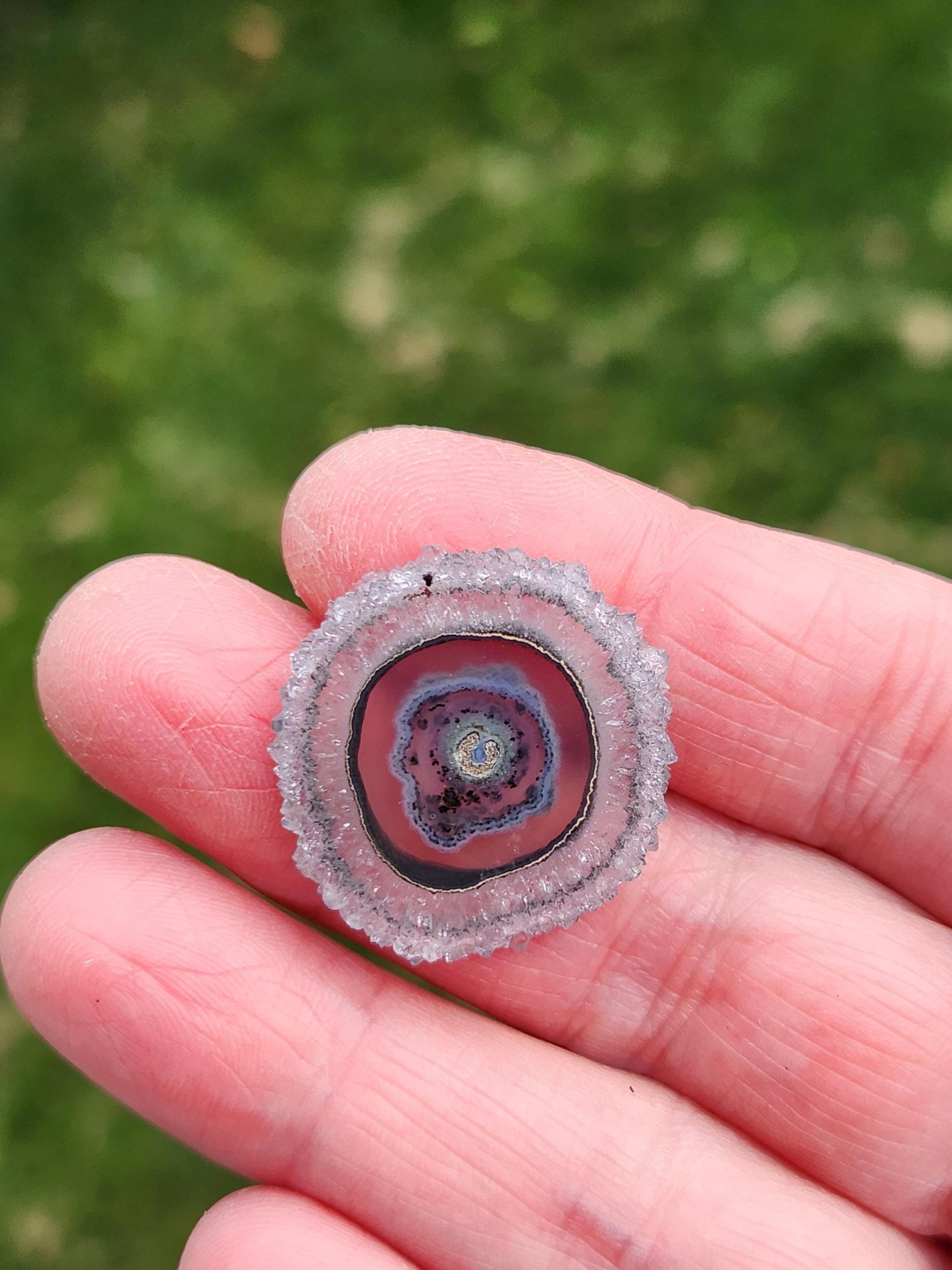 Light Purple Amethyst Slice Crystal Specimen with Stand, Small