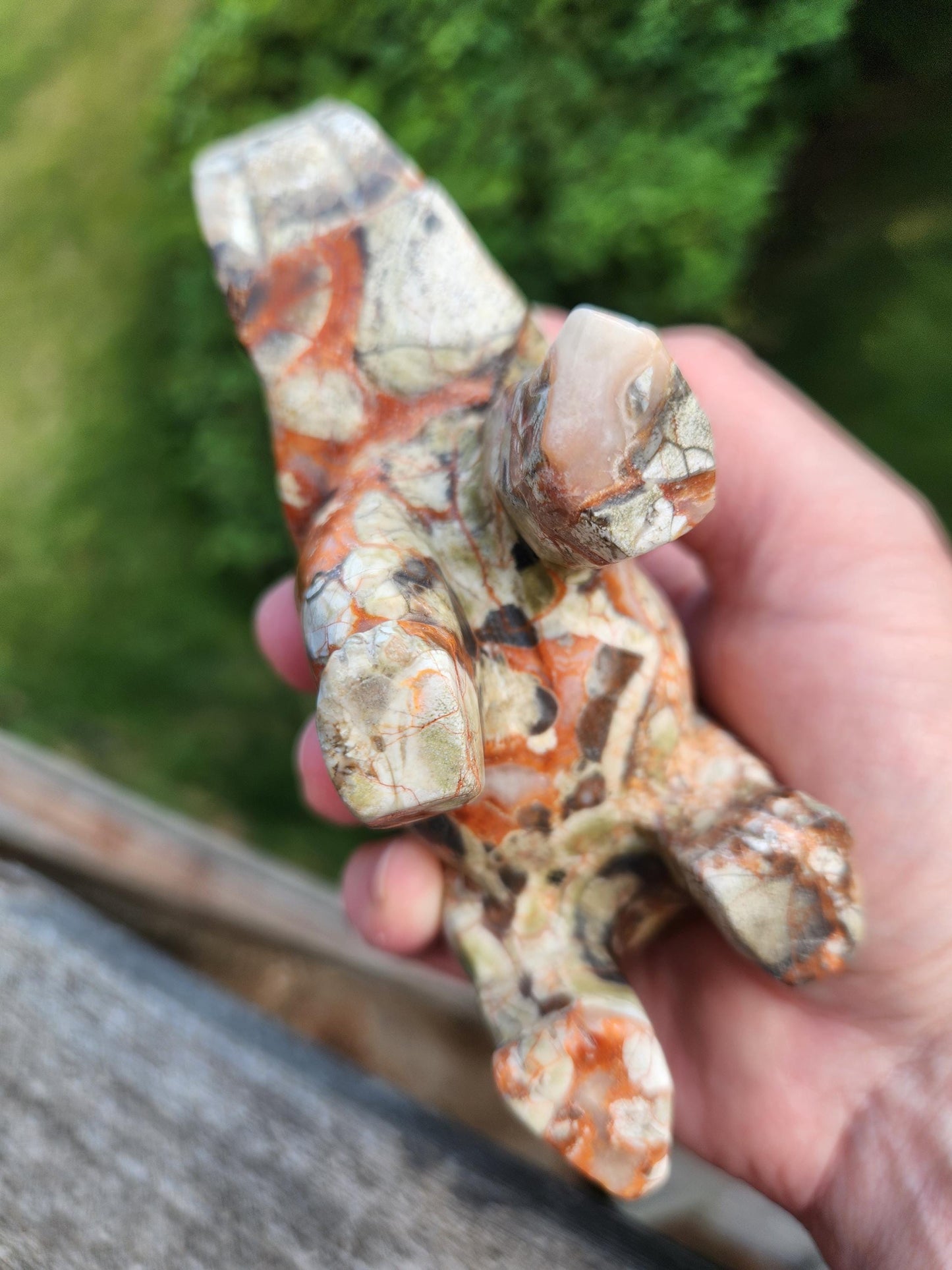 Carved Money Agate Elephant: High Polished Crystal Stone