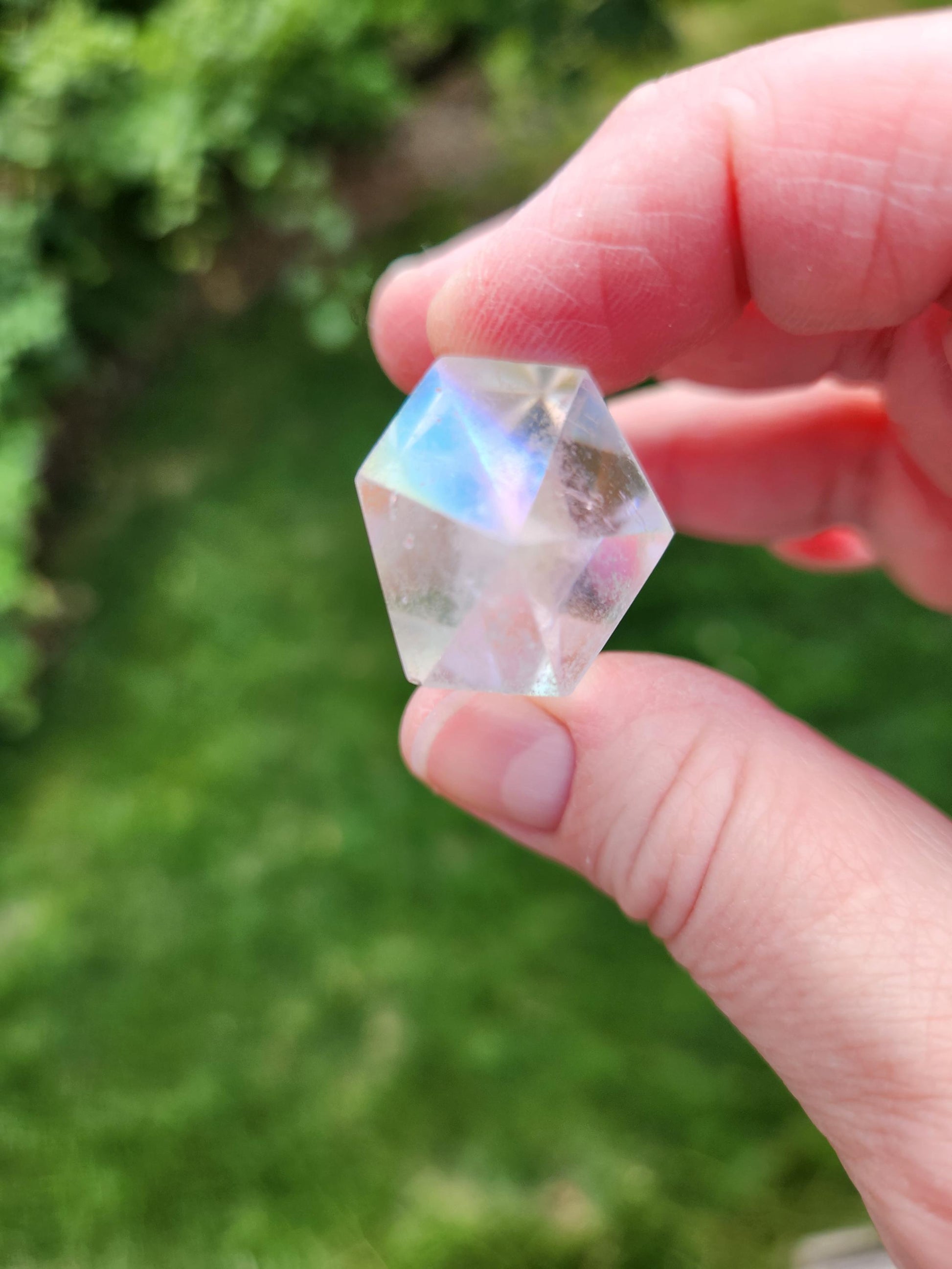 Aura Clear Quartz Crystal DT, Double Terminated Point, Wand