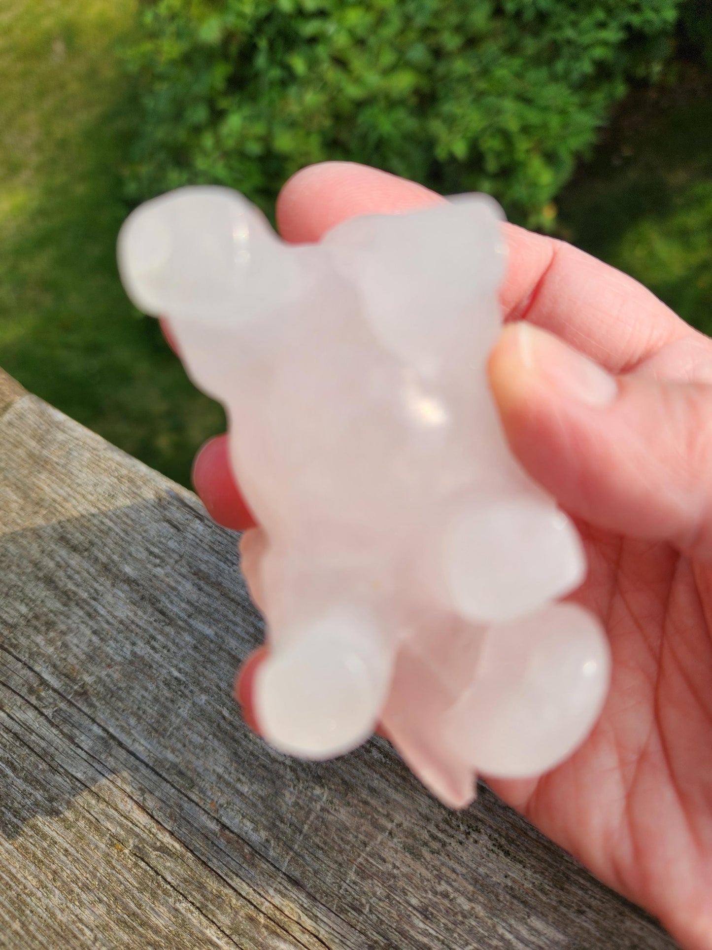 Rose Quartz Carved Elephant Crystal Stone