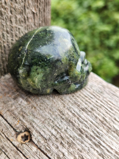 Dark Green Jade Crystal Skull
