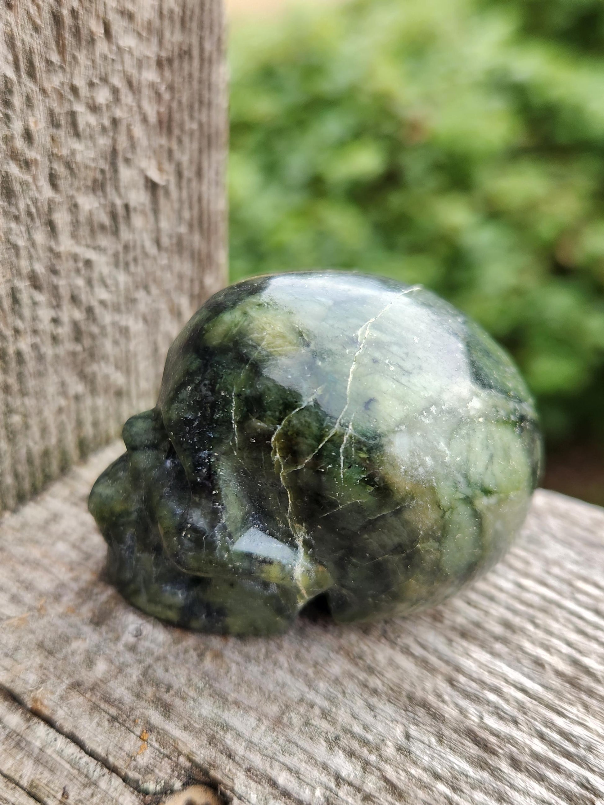 Dark Green Jade Crystal Skull