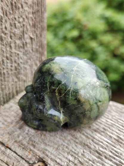 Dark Green Jade Crystal Skull