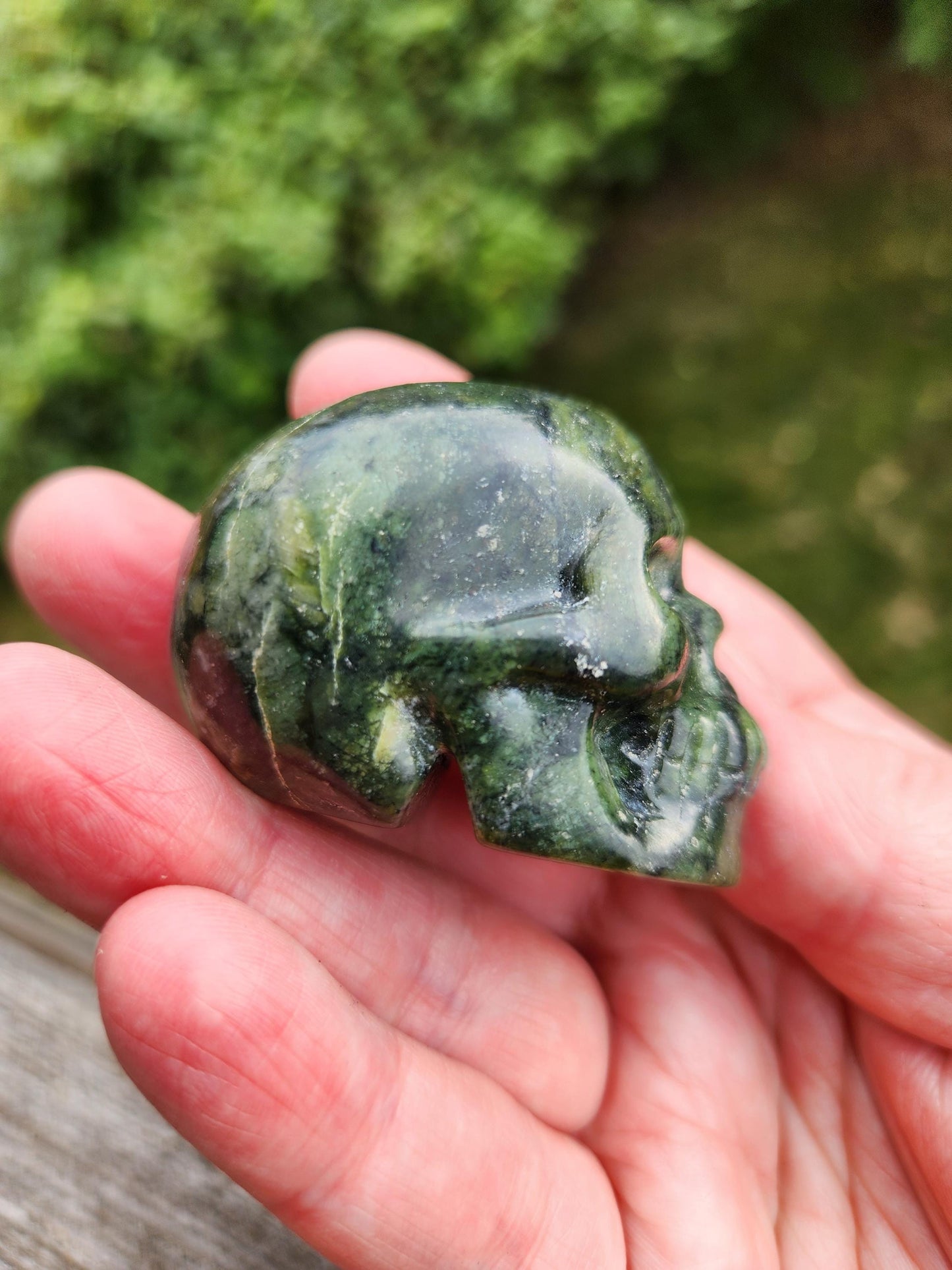 Dark Green Jade Crystal Skull