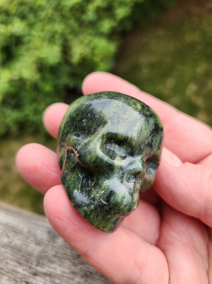 Dark Green Jade Crystal Skull