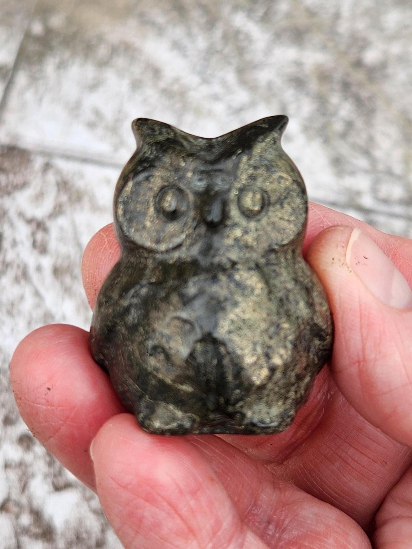 Pyrite Crystal Owl: Natural Stone Figurine