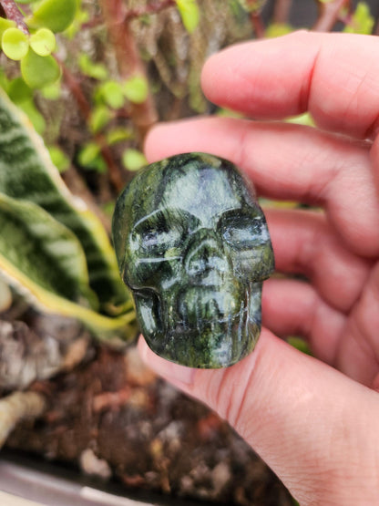 Dark Green Jade Crystal Skull