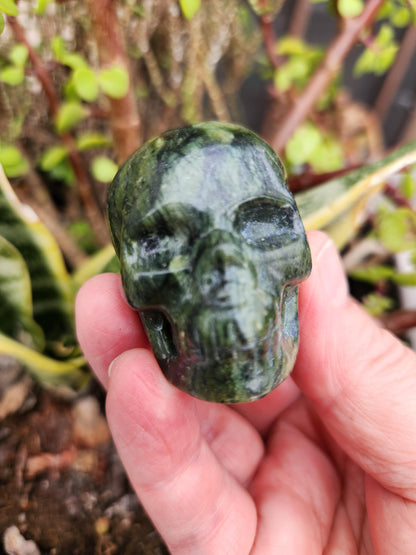 Dark Green Jade Crystal Skull