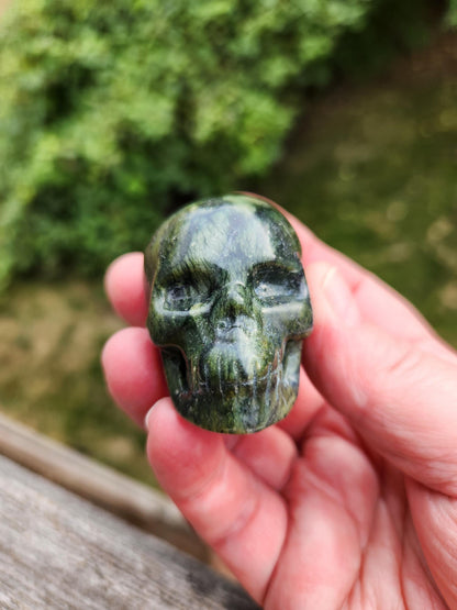 Dark Green Jade Crystal Skull