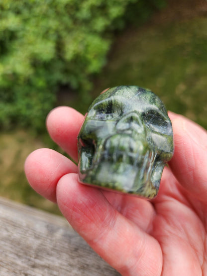 Dark Green Jade Crystal Skull