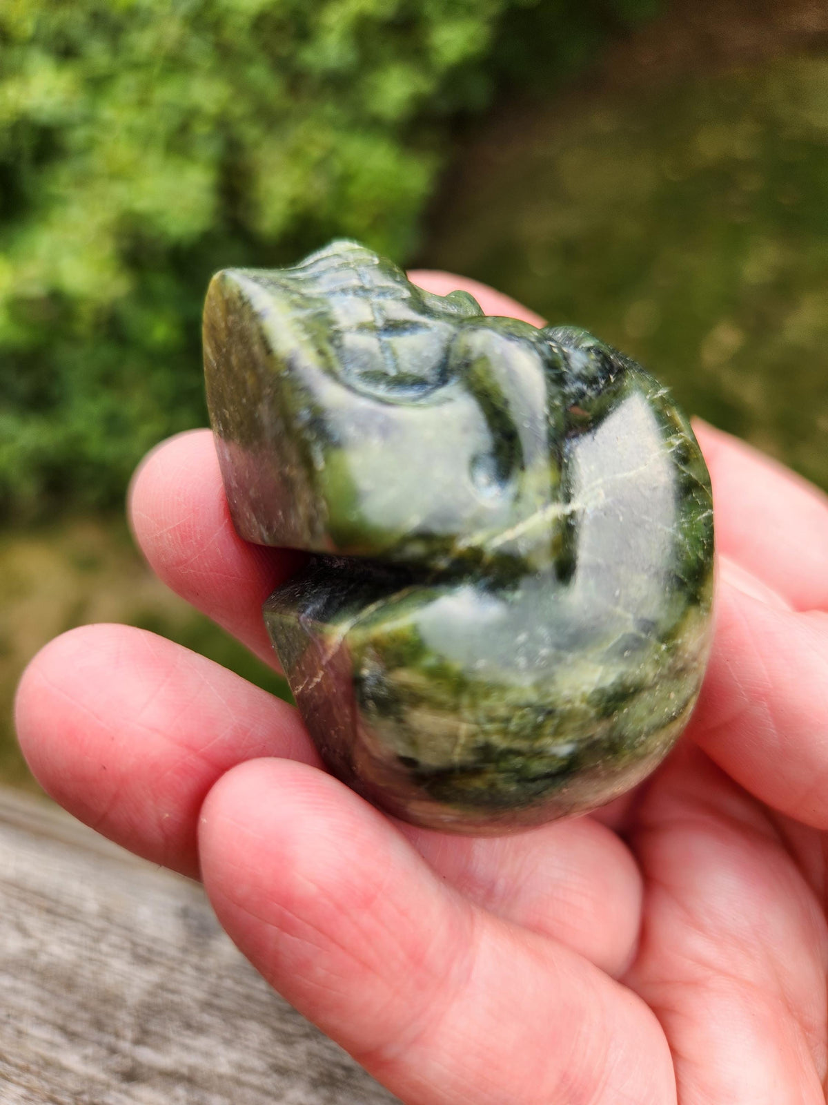 Dark Green Jade Crystal Skull
