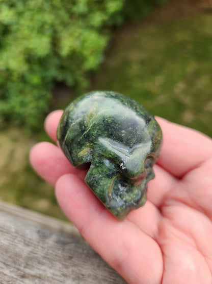 Dark Green Jade Crystal Skull