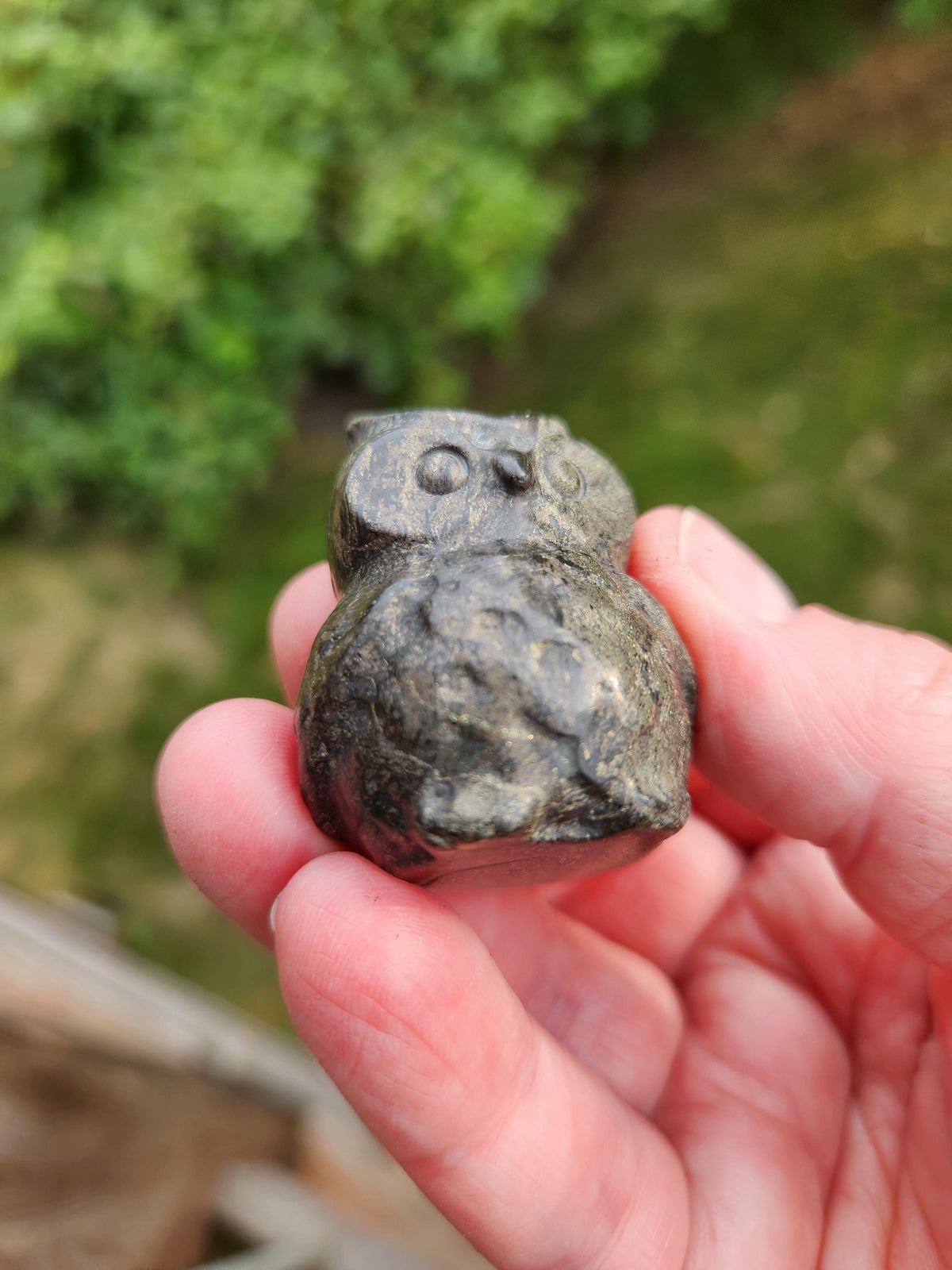 Pyrite Crystal Owl: Natural Stone Figurine