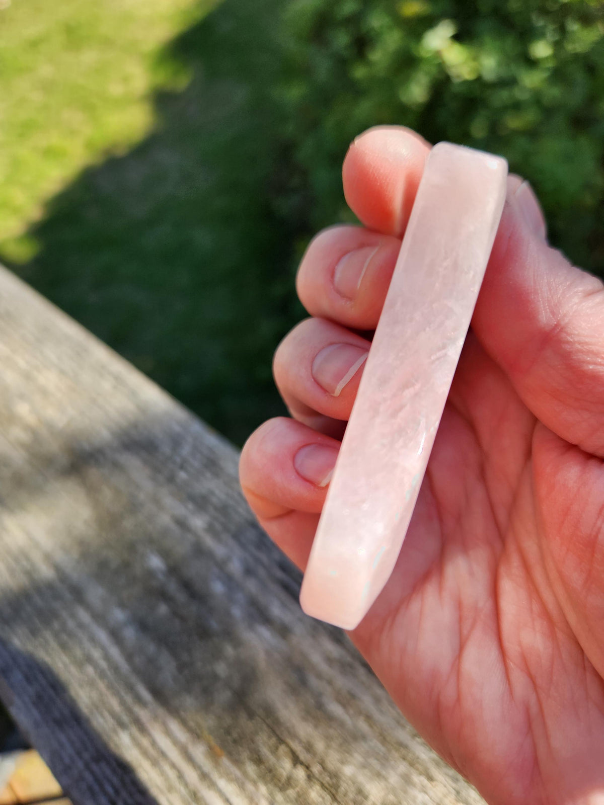 Rose Quartz Half Moon Crystal Shallow Bowl Or Dish: Decorative Small Tray