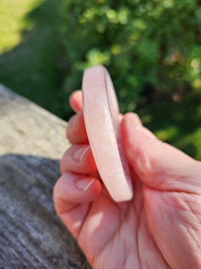 Rose Quartz Half Moon Crystal Shallow Bowl Or Dish: Decorative Small Tray