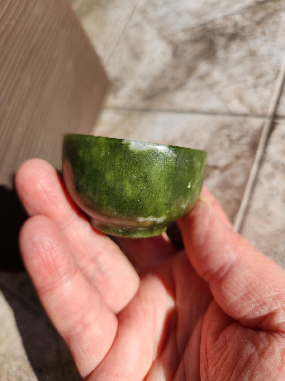 Dark Green Jade Crystal Small Bowl