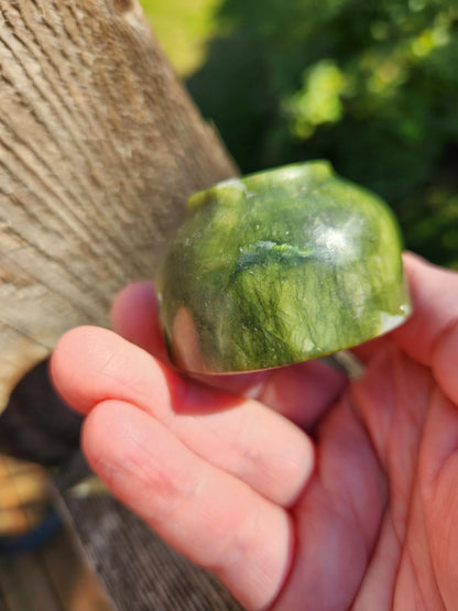 Dark Green Jade Crystal Small Bowl