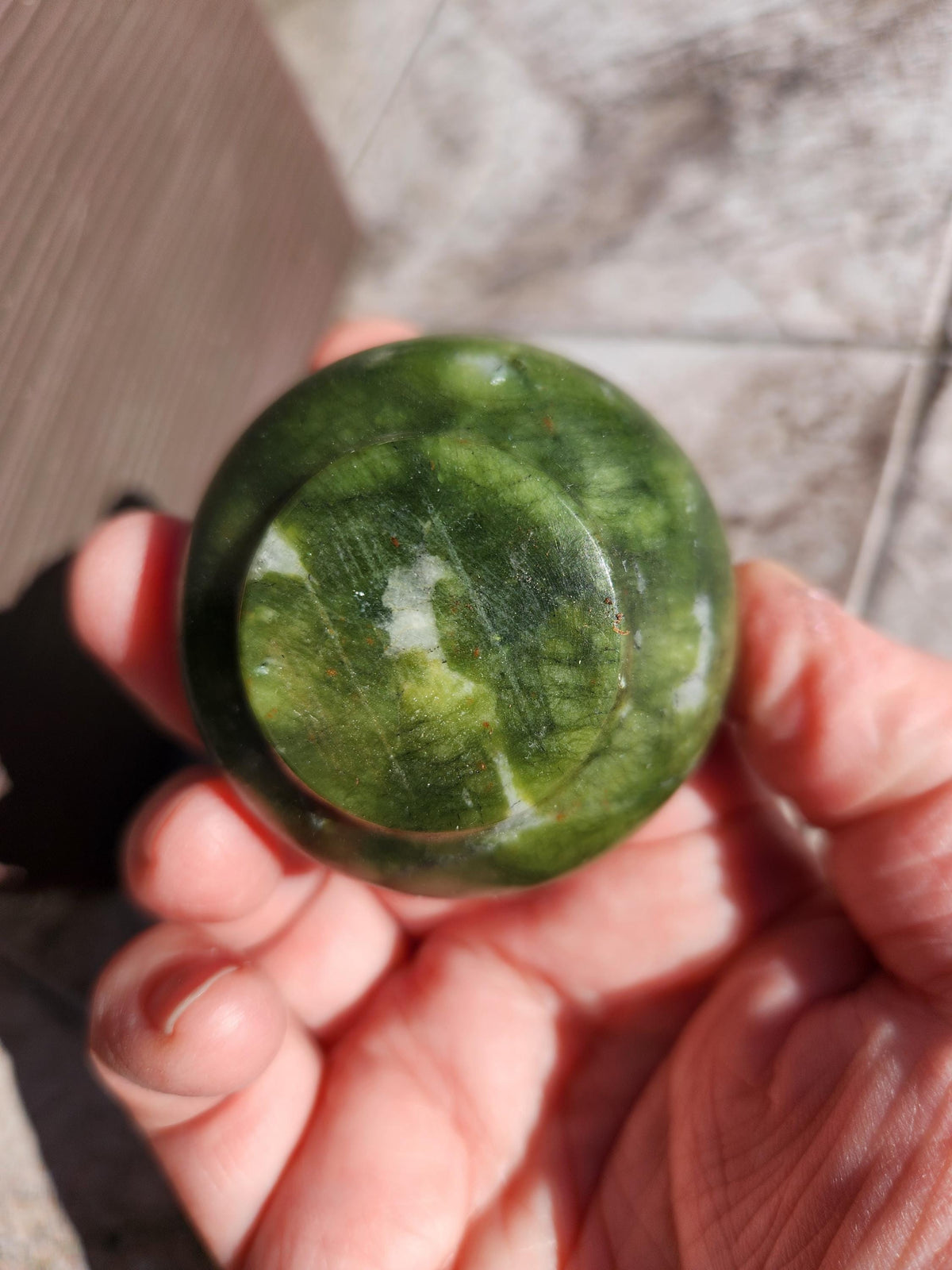Dark Green Jade Crystal Small Bowl